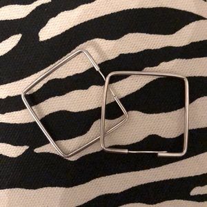 Sterling silver square hoop earrings